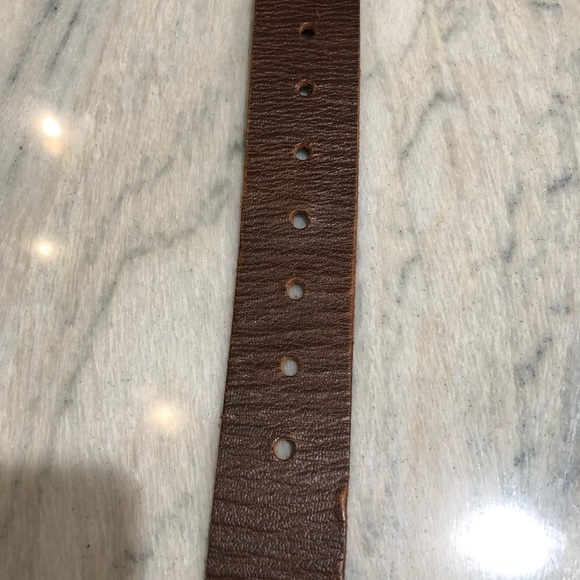 Like new Unbranded rugged organic leather belt silver buckle Mexico 36 - Picture 6 of 7